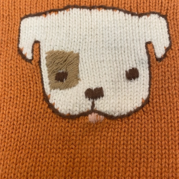 Gymboree 18-24 Month Puppy Sweater. Orange Brown Off White EUC Winter - Picture 2 of 6